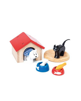 Set de mascotas para casita de muñecas